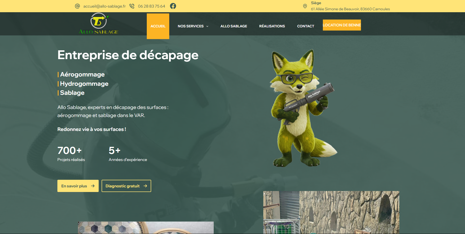 Site internet Allo Sablage Site internet Allo Sablage