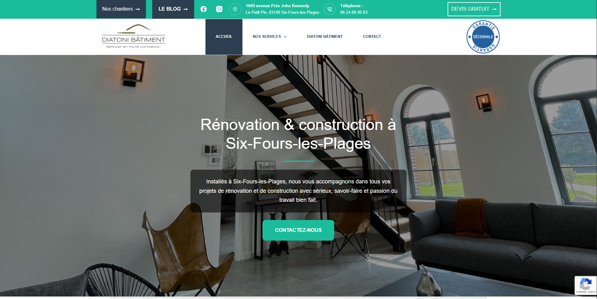Site internet DIATONI Bâtiment Site internet DIATONI Bâtiment