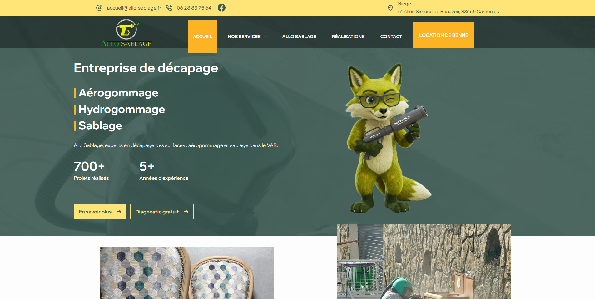 Conception web site internet allo-sablage