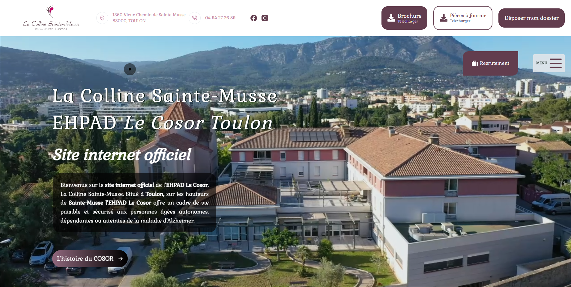 Conception web : Ehpad Le Cosor à Toulon