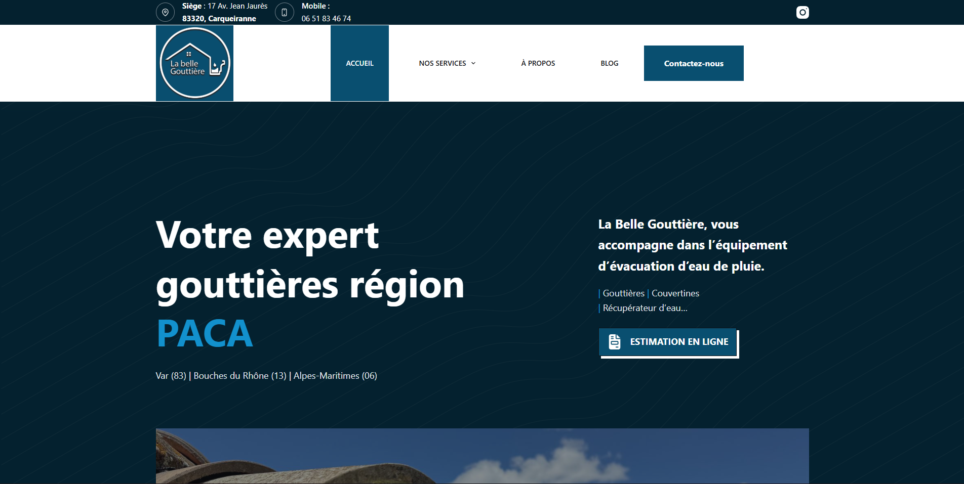 Site web La Belle Gouttière à Hyères
