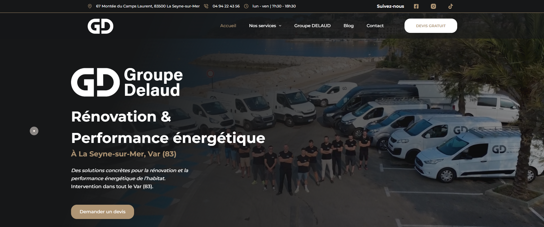 Site web du Groupe Delaud à La Seyne-sur-Mer dans le Var