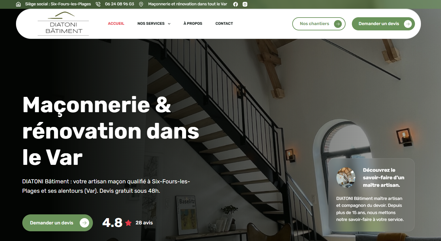 Site internet Diatoni Batiment