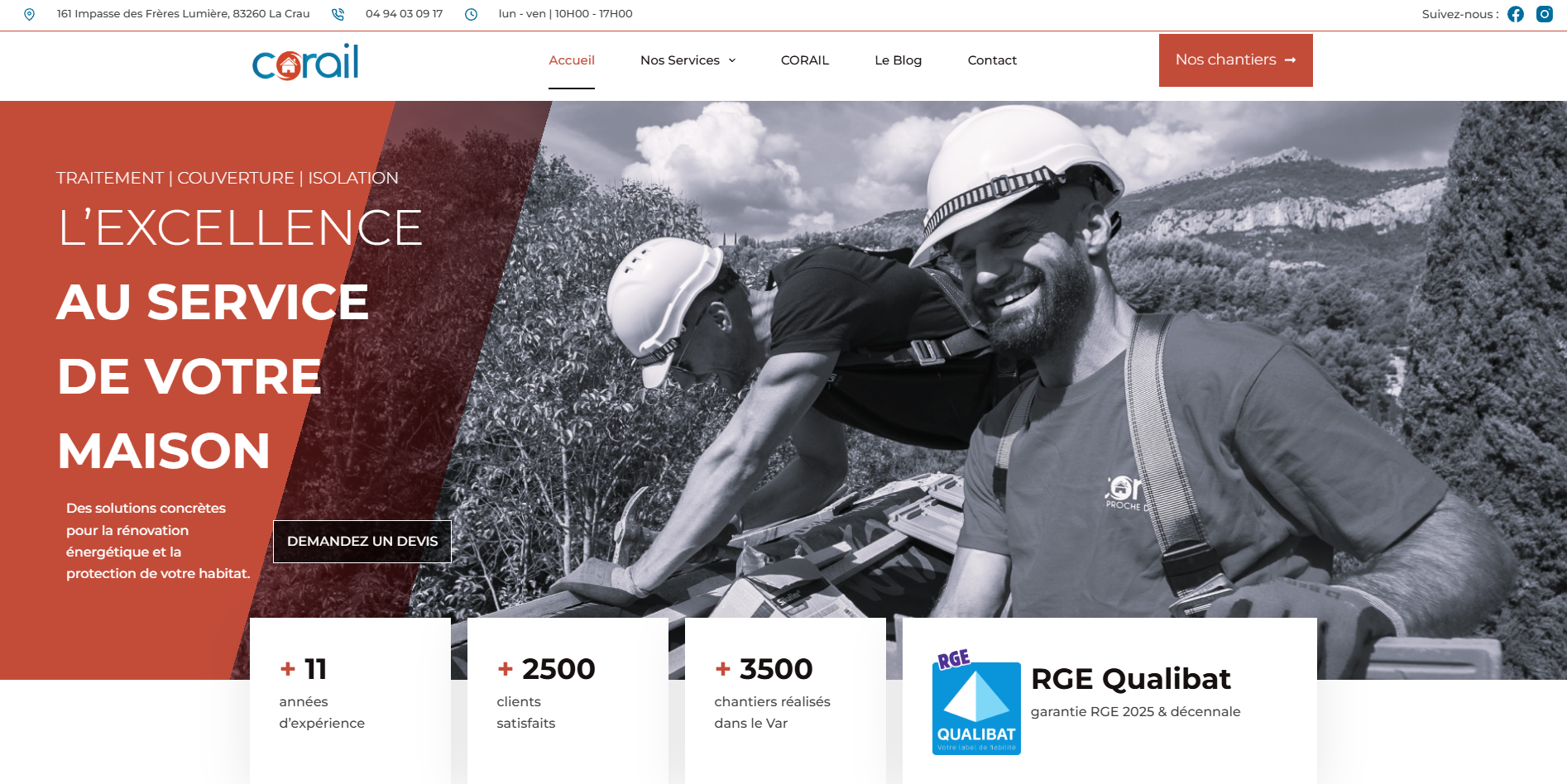 Site web Corail Rénovation