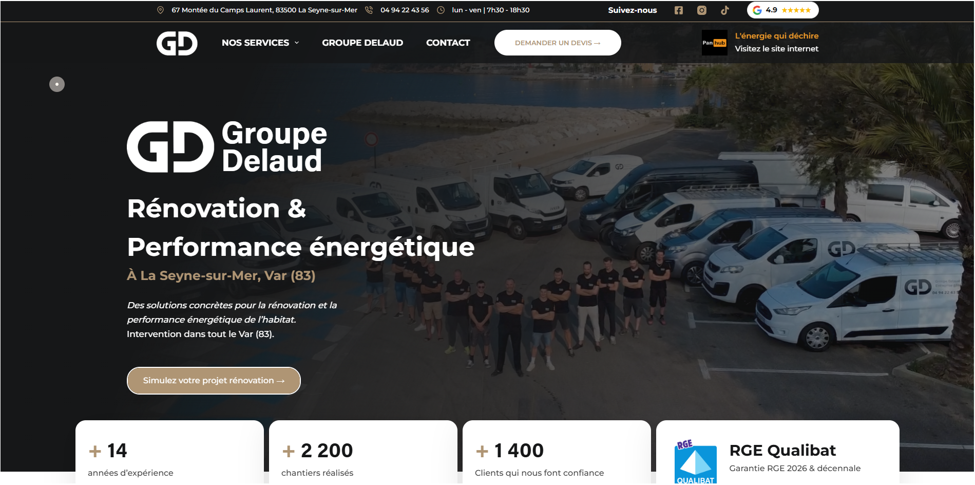 Site web Groupe Delaud Toulon