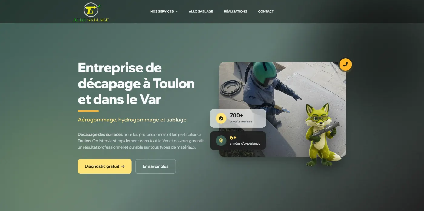 Création de site Web et SEO pour Allo Sablage