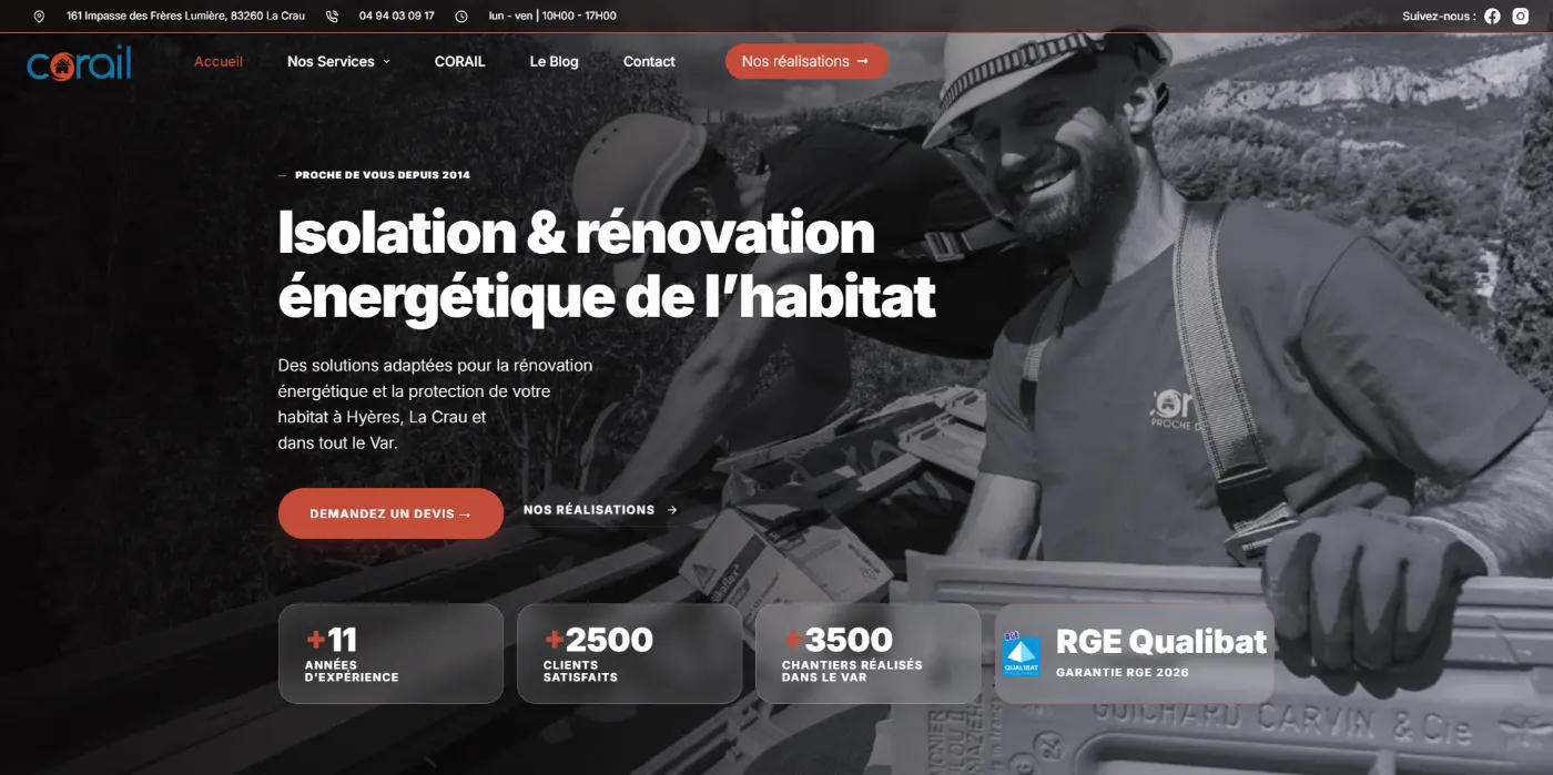 Création de site Web et SEO pour Corail 83
