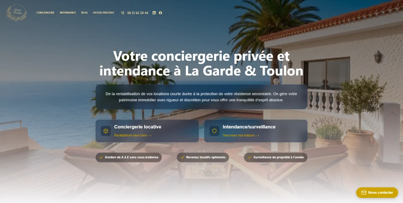 Création de site Web et SEO pour Hestia Prestige