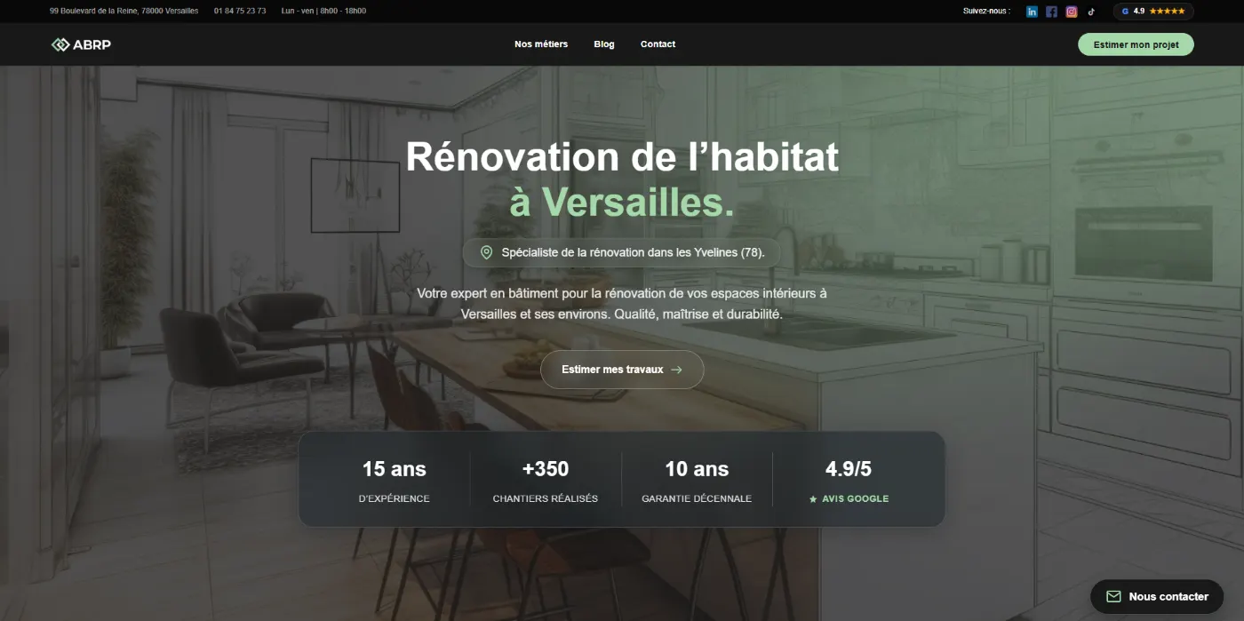 Création de site Web et SEO pour Société ABRP