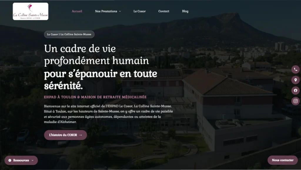 Site internet Ehpad Le Cosor réalisé par Web’up