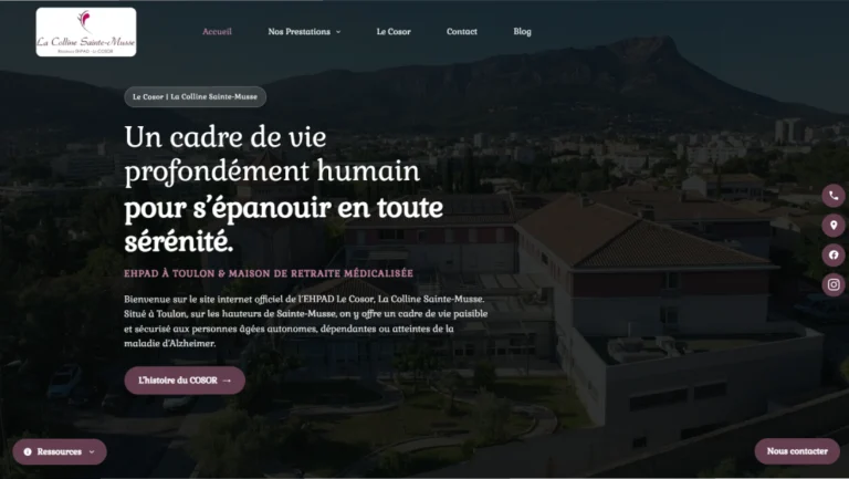 Site internet Ehpad Le Cosor réalisé par Web’up