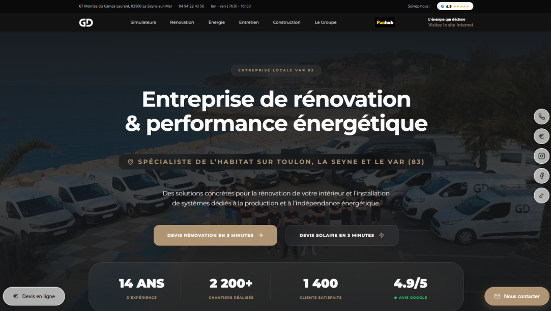 Site internet Groupe Delaud Rénovation réalisé par Web'up