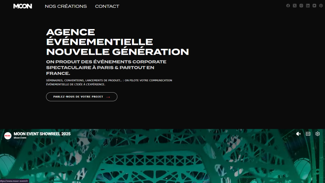 Site internet Moon Event France réalisé par Web'up