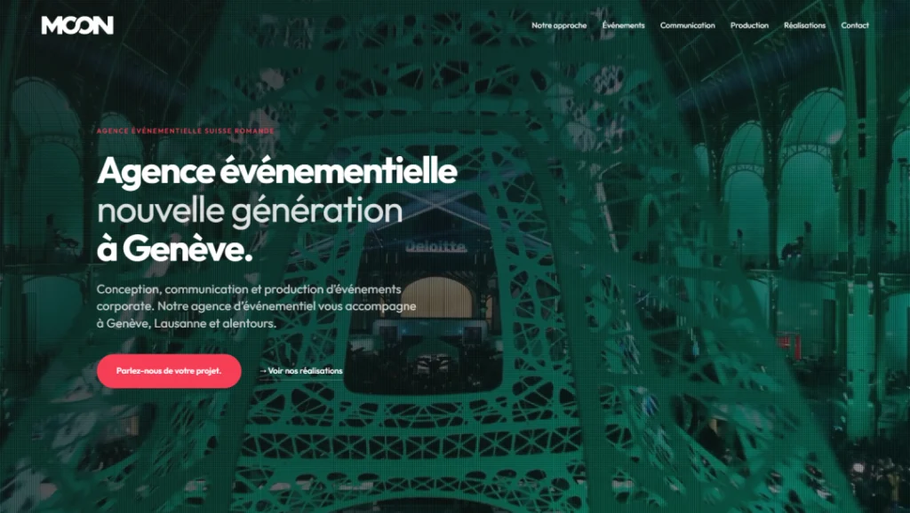 Site internet Moon Event Suisse réalisé par Web’up