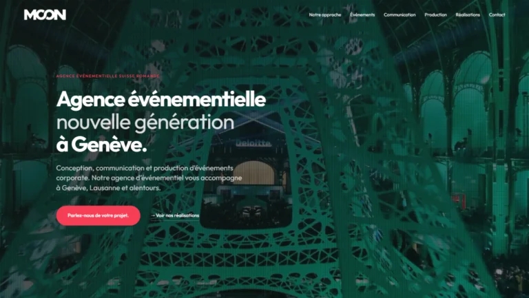 Site internet Moon Event Suisse réalisé par Web’up