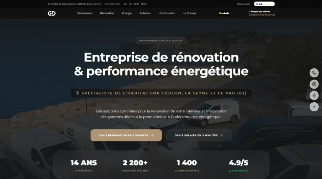 Site internet Groupe Delaud Rénovation réalisé par Web’up