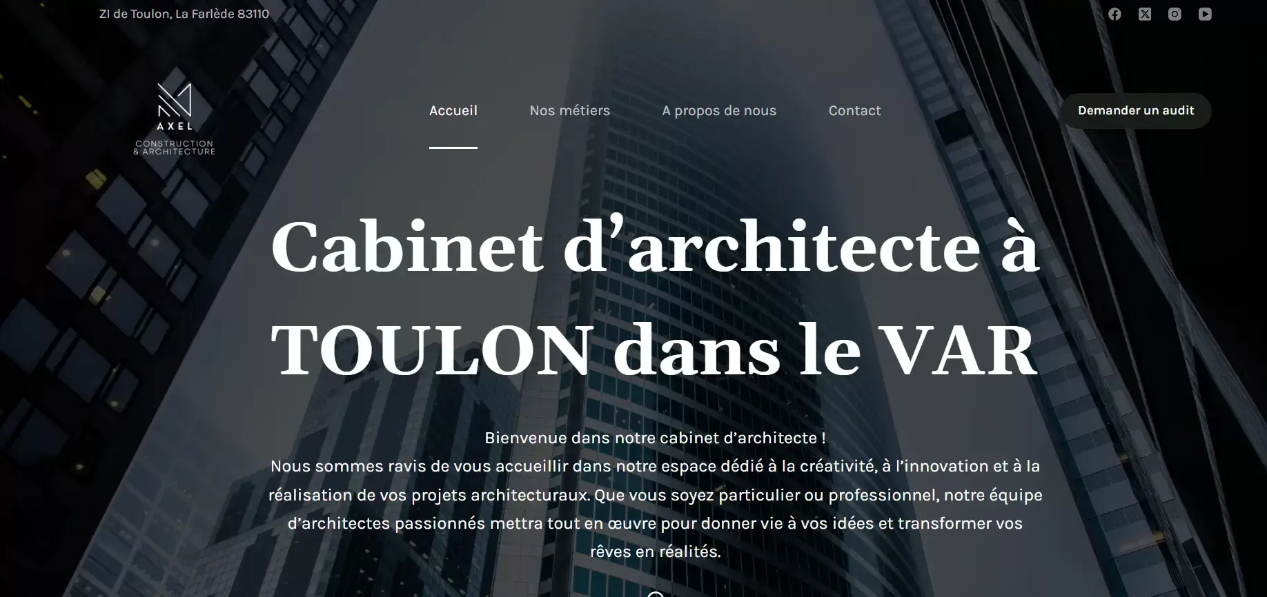 Site internet cabinet d'architecte à Toulon dans le VAR